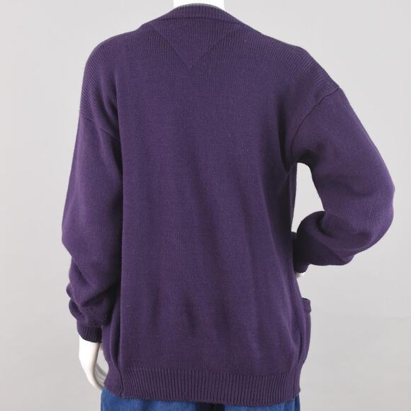 Vintage Purple Knit Cardigan with Pockets Men's Small - Picture 9 of 10